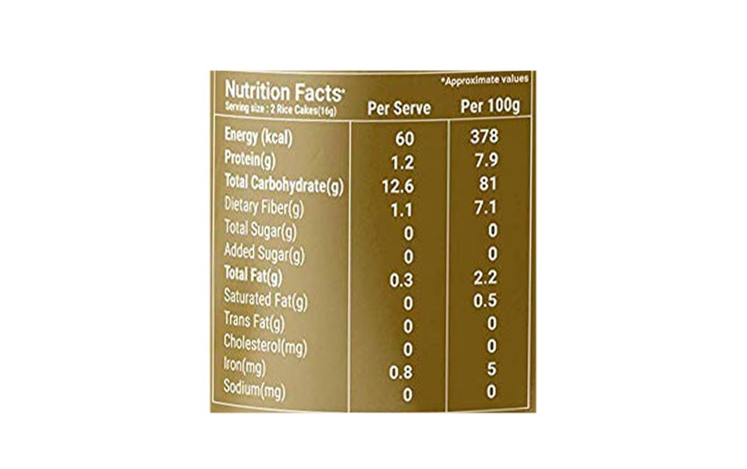 Pintola Wholegrain Brown Rice Cakes Unsalted   Pack  125 grams